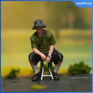 [RazecaMY] 1/64 Sitting Boy Figure Miniature Figurine People Model for Hutong Scene Scene Model