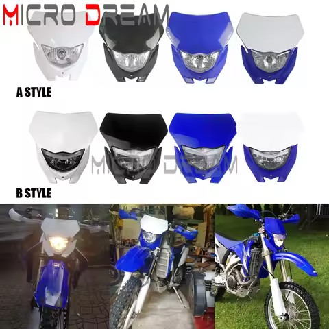 Motorcycle Bulb & LED Headlight Enduro Headlamp HI LO Beam For Yamaha WR 125 155 250 450 TT-R 50 100