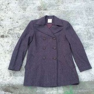 紫藍色羊毛大衣 （古著.vintage)