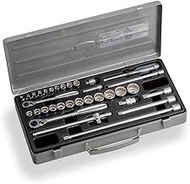 Tone Mix Socket Wrench Set, 230 MX, Drive: 0.25 & 0.47 inches (6.35 & 9.5 mm), Silver, 33 Pieces