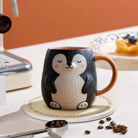 Shaped Ceramic Mug Unique Shape Resin Mug Set Elephant Sheep Owl Cat Dog Styling Hot Drink Cups Home