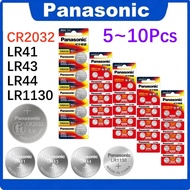 5~10pcs Panasonic CR2032 LR44 LR41 LR43 LR1130 A76 AG13 AG10 AG3 AG12 189 L1154 A76 357a lr44 LR44 T