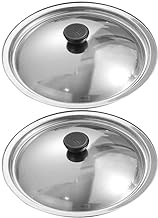 MAGICLULU 2Pcs Pot Lid Replacement Stainless Steel Wok Cover Pans Skillets Round Pot Lids Replacement for Cookware Frying Pan Cast Iron Skillet 26cm