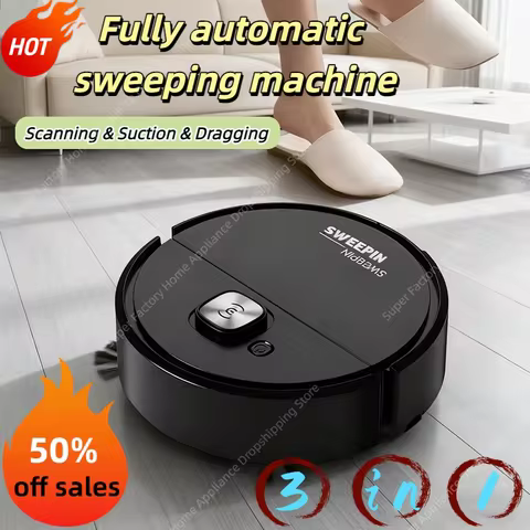 3-in-1 Low Noise Mini Sweeping Robot Intelligent Sweeping Integrated Fully Automatic Cleaning Sweepi