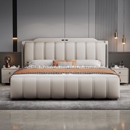Light Luxury With Light Modern Simple Leather Bed Rechargeable Multifunctional Storage Flip Bed 167c