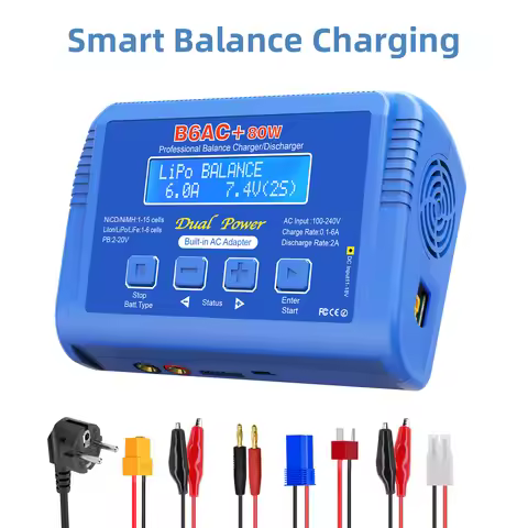 iMAX B6AC+ Battery Charger 15V 6A Built-in Adapter Lipo NiMh Li-ion Ni-Cd Digital RC Balance Charger