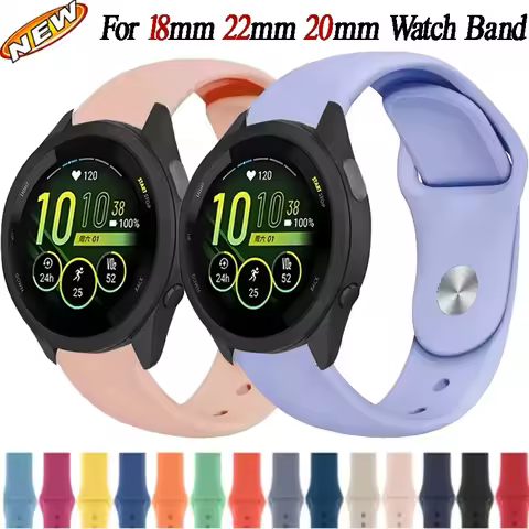 18/20/22mm Sports Silicone Strap For Gramin Forerunner 55 165 645 965 265 Bracelet Garmin Venu 3S-3-