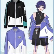 Game Genshin Impact Wanderer Xiao Cosplay clothes Unisex Zipper hoodies--&-