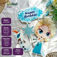 Cake Topper plus cake decoration/ frozen chibi cake skewer/