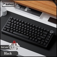 LUOLVUO Gaming Keyboard, AK820 82-Key Mechanical Keyboard,  With Knob  Backlit Mechanical Keys Wired