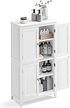 VASAGLE Floor Storage Cabinet, Freestanding Storage Unit with 4 Doors, Adjustable Shelves, 11.8 x 23