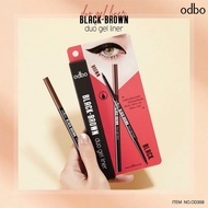Odbo Black Brown Duo Gel Liner OD359 2-Headed Eyelid Pencil - Odbo Inside And Outer Wax Eyeliner