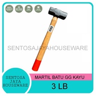 3LB WOODEN HANDLE STONE HAMMER / 3LB WOODEN GG STONE HAMMER