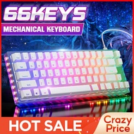 ○☒GamaKay K66 Mechanical Keyboard 66 Keys Gateron Switch Hot Swappable Tyce-C Wired RGB Backlit Gami