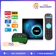 T95 Smart TV Box Android 10.0 Watch Movie Free 2.4G + 5GWIFI No Bluetooth Monthly 5.0 6K H616 RAM 4G ROM 128G