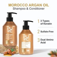 PURC Morocco Argan Oil Shampoo Conditioner Set Smoothing Nourishing Repair Damaged Frizz Hair Scalp 