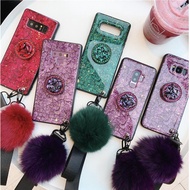 Case Samsung Galaxy S10 S9plus Note8 9 with Jewelled Bracket Fur Ball Hand Strap