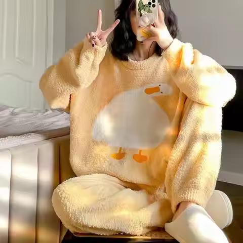 Plus Size 5XL 150kg Winter Fleece Pajamas Sets Long Sleeve Tops and Pants 2pcs Big Size Women's Hot 