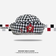 cute hat woman topi pantai cap woman Niche Cute Sweet Star Plaid Flip-Brimmed Nurse Hat Female Summe