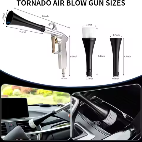 Portable Car Tornado Detailing Gun Lightweight High Power Air Blow Gun For Automobile Interior Gap D