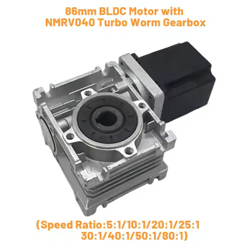 Nema34 86mm BLDC 350W-800W Brushless Motor Paired with 86mm Planetary Gearbox NMRV040 Worm Gear Gear