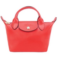 LONGCHAMP LE MINI PLIAGE CUIR手提水餃包(朱紅)