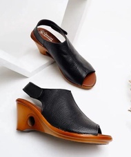 FASHION SANDAL WEDGES TERBARU KULIT SAPI ASLI TINGGI 7 CM/SANDAL WANITA KEKINIAN