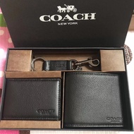 coach men wallet gift set short wallet black