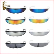 [kokiya]  Women's 80s Futuristic Shield Sunglasses Costume Visor Glasses Eyewear