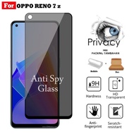 tempered glass oppo reno 7 z / 8 z privacy anti spy full screen - oppo reno 8 z