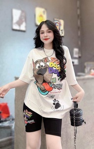 Set bộ áo thun mix quần legging đùi - snoopy