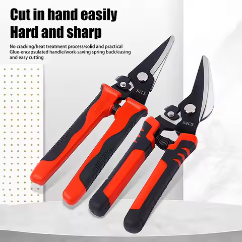 Aviation Scissor Snips Metal Sheet Snip Scissors Industrial Cutter with SK-5 Steel Blade Multipurpos