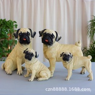 Simulation Dog Decoration Fake Dog Living Room Decoration Resin Home Pug Dog Doll Crafts Decoration 