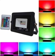 EMICO LAMPU LED SOROT 10W RGB WARNA WARNI + REMOTE SNI LAMPU TEMBAK 10 WATT BAGUS BERKUALITAS TERJAM