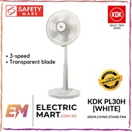 KDK PL30H 12" 30cm Living Stand Fan Electric (3-speed) with timer function (1 year local warranty) [WHITE]