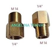 M14 x 1/4F brass jet cleaner connection connector M14 x 1 jet cleaner connector/4F