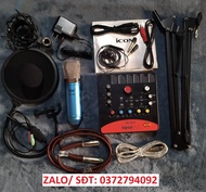 FULL COMBO MIC THU ÂM ISK AT100 SOUND CARD ICON UPOD PRO Tặng tai nghe