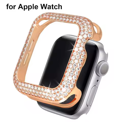 Bling Protective Cover Case for Apple Watch iWatch Series 7/SE/6 41mm 45mm 40mm 44mm for Women Mater