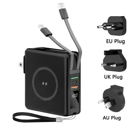 For Magsafe Power Bank Travel Wall Charger Magnetic Wireless 22.5W Fast Charger For iPhone 17 16 15 