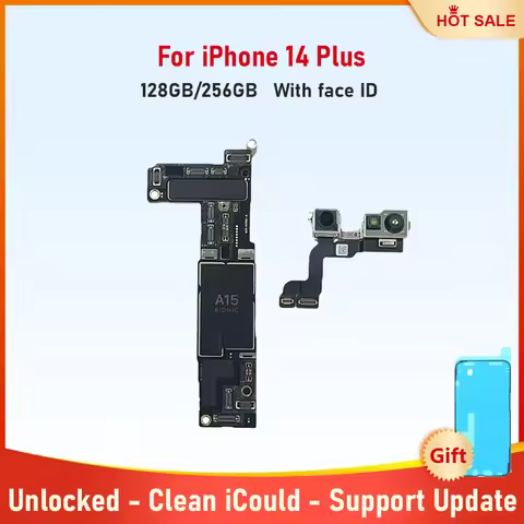 Fully Tested Motherboard for iPhone 14 Plus Authentic Mainboard With Face ID 128g 256g Unlocked Logi