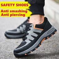 Safety Boots Safety Shoes Comfortable Protective Work Shoes Flying Woven Breathable Safety Shoes Men's Steel Toe-toe Work Shoes Anti-smashing Anti-puncture Anti-slip Construction Site Work Shoes Steel To