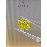 YOLO Lab-grown diamond heart 7.02ct Fancy vivid yellow--8761954368914
