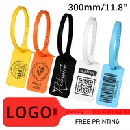 100 Custom Logo Tag Zip Ties Off Labels White Plastic Security Garment Clothes Shoe Brand Logo Hang 