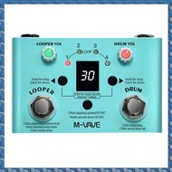 (WUSG) Guitar Effect Pedal Drum Looper Mini 2-In-1 Machine LOST TEMPO Effector Double Foot Switch Lo