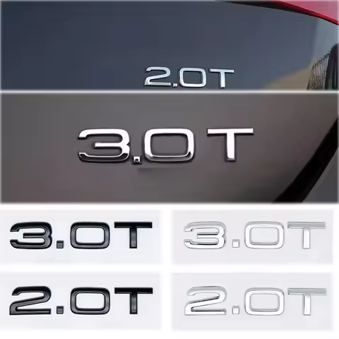 3D ABS Letters Car Styling Rear Trunk Badge 1.8T 2.0T 3.0T Emblem Logo For Audi A3 A4 A5 A6 A7 A8 Q2