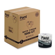 PAMI Premium 1-Ply Toilet Paper Bulk [96 Rolls – 1000 Sheets Per Roll] - Soft Bath Tissue Made Of Re