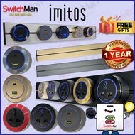 IMITOS GEN 2 32A Power Track 400/600/750/1000mm Surface Track Socket Universal/Multiple/USB Type C W