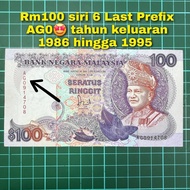 A689 rm100 siri 6 duit kertas lama duit Malaysia duit syiling lama barang antik barang lama mata wan