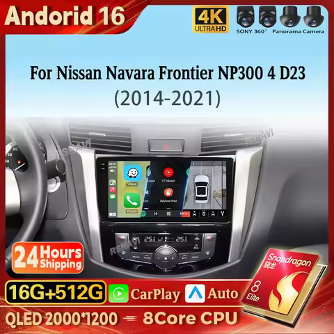 Qualcomm 16G - 512G Android 16 Carplay Car Radio Multimedia Player For Nissan Navara Frontier NP300 