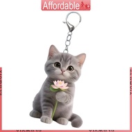 GLO Judo Kittens Acrylic Keychain Cute Cats Charm Hanging Keyring for Backpack Car B
